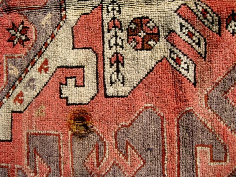 ANTIQUE 1900 CAUCASIAN KAZAK SMALL RUG 5'3" X 3'9" gallery