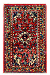 Vintage Zanjan Geometric Hand Knotted Wool Red Area Rug 3’5″x6’2″ Oriental Boho