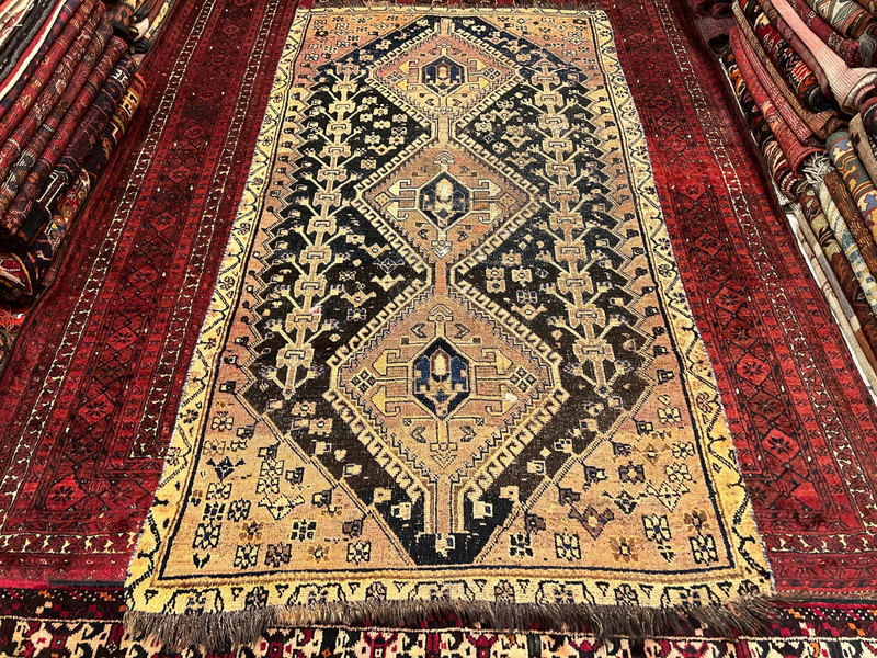 4 X 7.7 FT COLLECTORS’ ITEM Antique Kazak Natural Vegetable Dye Caucasian Rug gallery