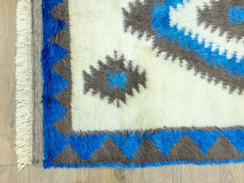 Long Pile Turkish Tribal Shaggy Rug-Vintage Handwoven Mohair Shag Tulu-3.8x5.6ft gallery