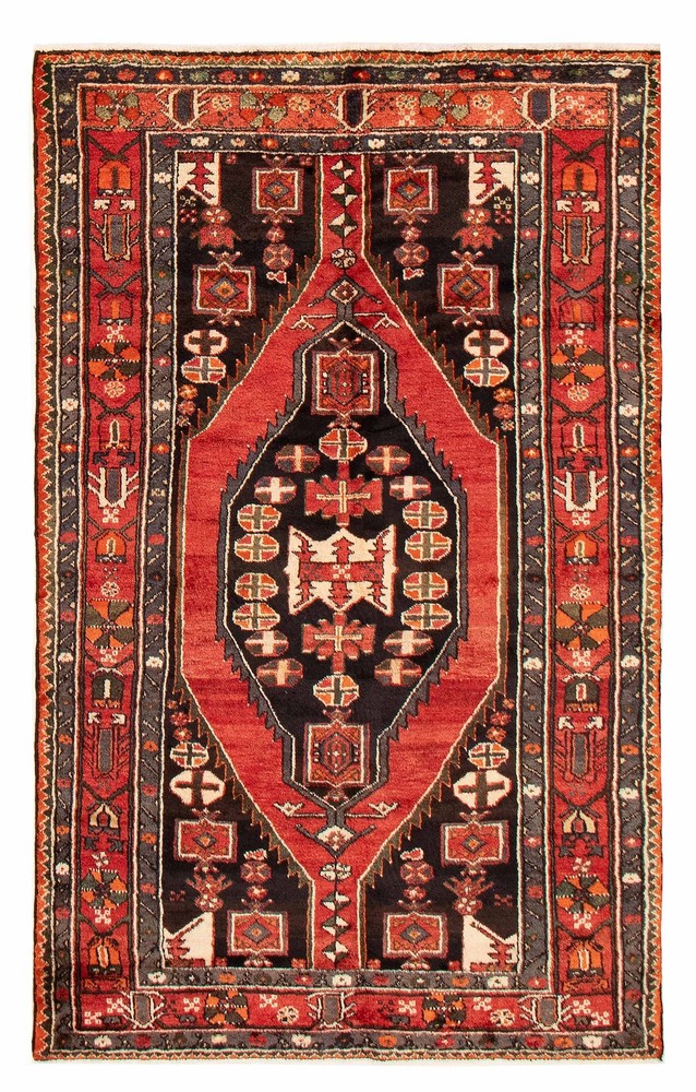 Vintage 4'6" x 7'5" Traditional Hand Knotted Vegetable Dye Wool Area Rug