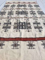 Vintage Handmade African Fulani Wool Kilim Rug Carpet 236×132 cm