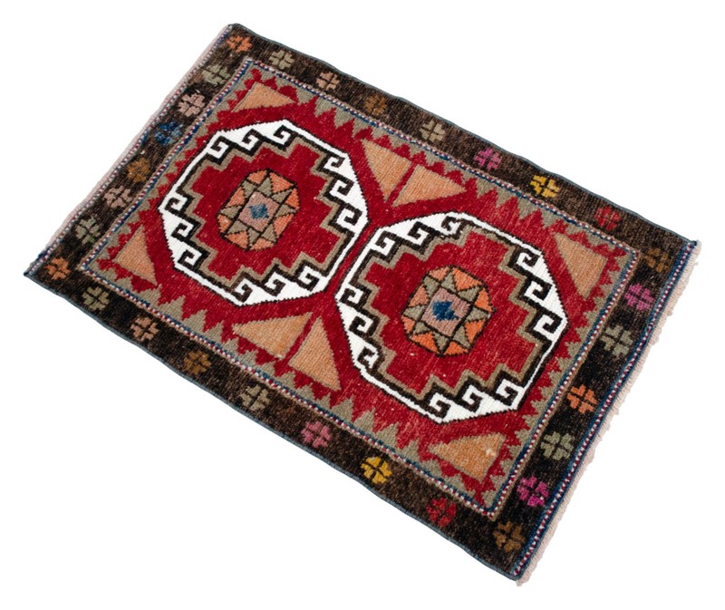 Small Vintage Turkish Rug Boho Hand Knotted Wool Mat Entry Kitchen Decor 2x3 ft gallery