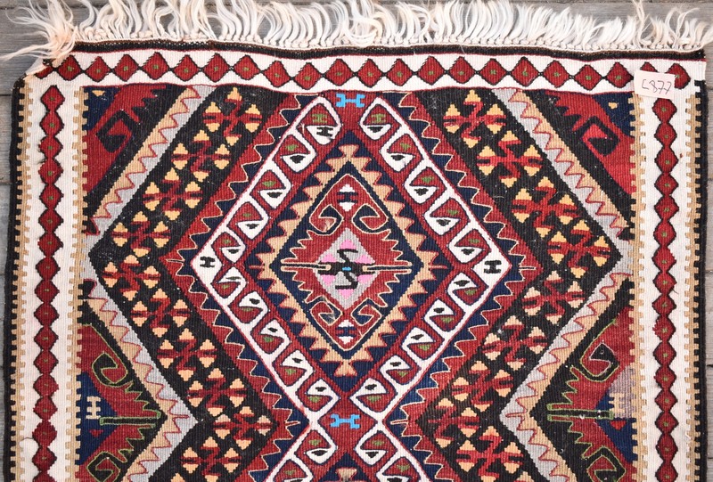 Turkish Rug 27''x40'' Handwoven Van Kilim 70x102cm Wool Vintage Tribal Area Rug gallery