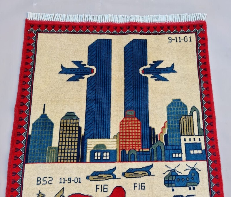 A Beautifully Handmade Afghan war Rug Rare Design Great Quality 133X 80 Cm gallery