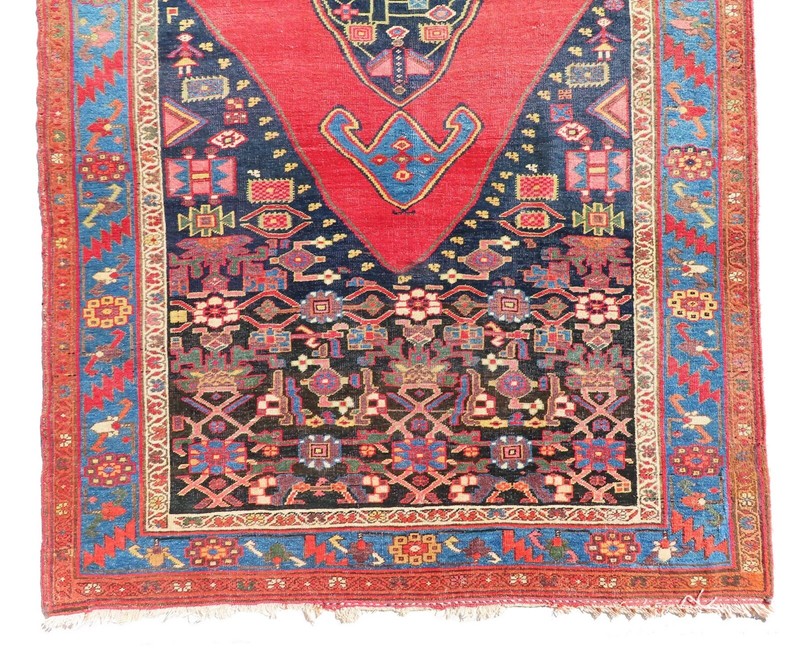 CATALOG PIECE, MAGNIFICENT, BOLD, ANTIQUE, DECORATIVE 1880 LARGE 6X11 BIDJAR RUG gallery