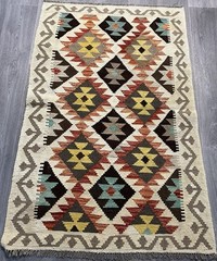 Vintage Kilim Traditional Hand Made Oriental Wool Kilim 4ft11inx3ft 149cmx97cm