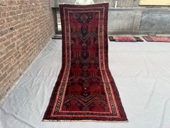 4×10 Vintage Turkoman Afghan Runner Rug, Hand Knotted Wool Hallway Wide Area Rug