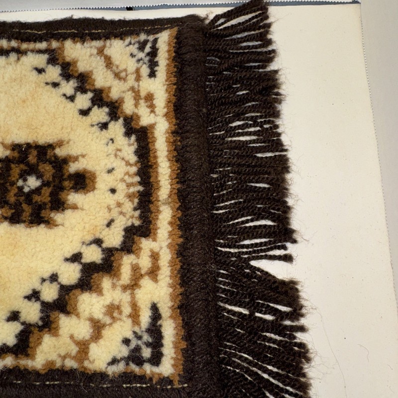 Vintage Handmade Aztec Miniature Wool Rug Brown And Tan Dollhouse Furniture gallery