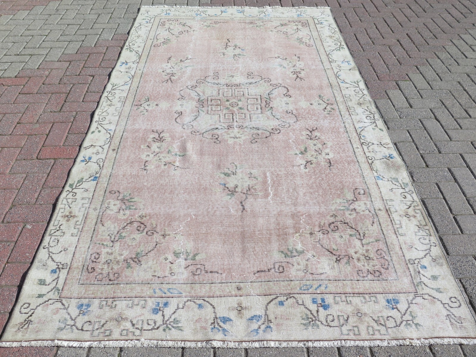 Area Rugs, Modern Rug, Turkish Carpet, Vintage Rug, Handmade Wool Rug 63"X111" gallery