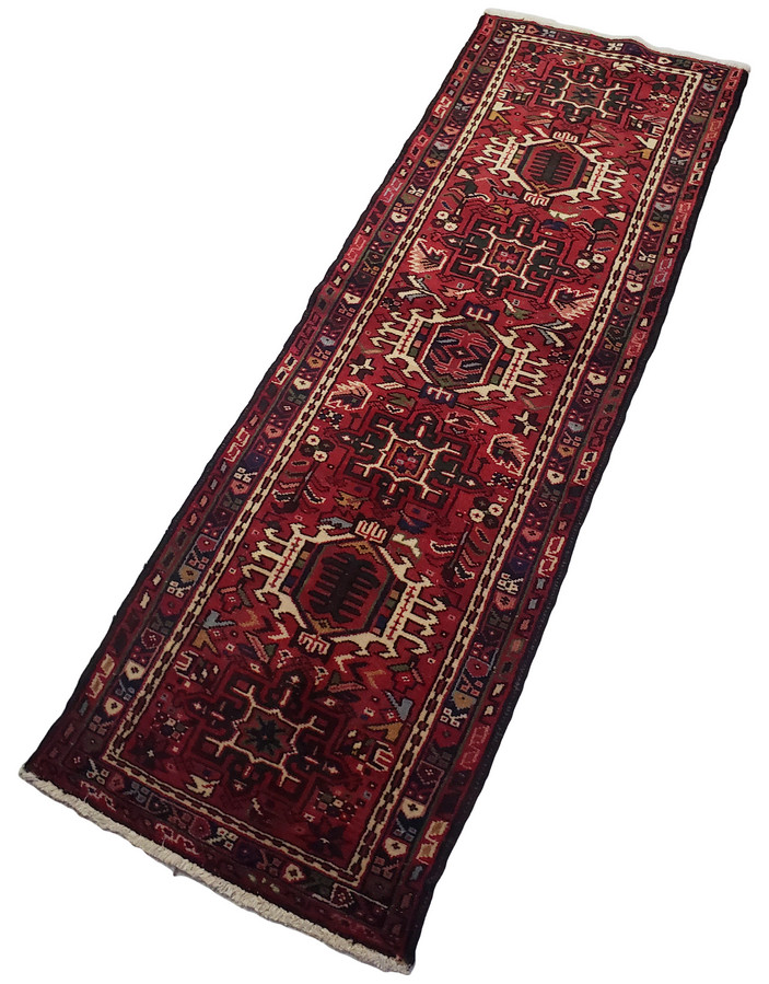 Small Karajeh Red Runner with Multi-Medallion - 2'0" x 6'3"