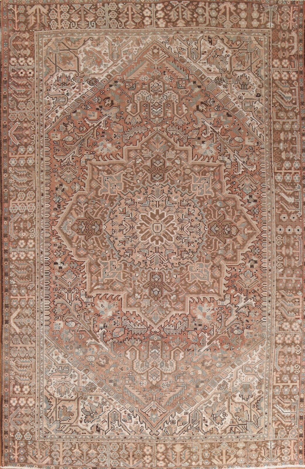 Vintage Muted Traditional Geometric 8x11 Area Rug Wool Handmade Oriental Carpet gallery