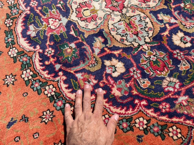 FINE ANTIQUE RUG 7x10 HAND-KNOTTED VINTAGE ORIENTAL handmade persimmon coral 6x9 gallery