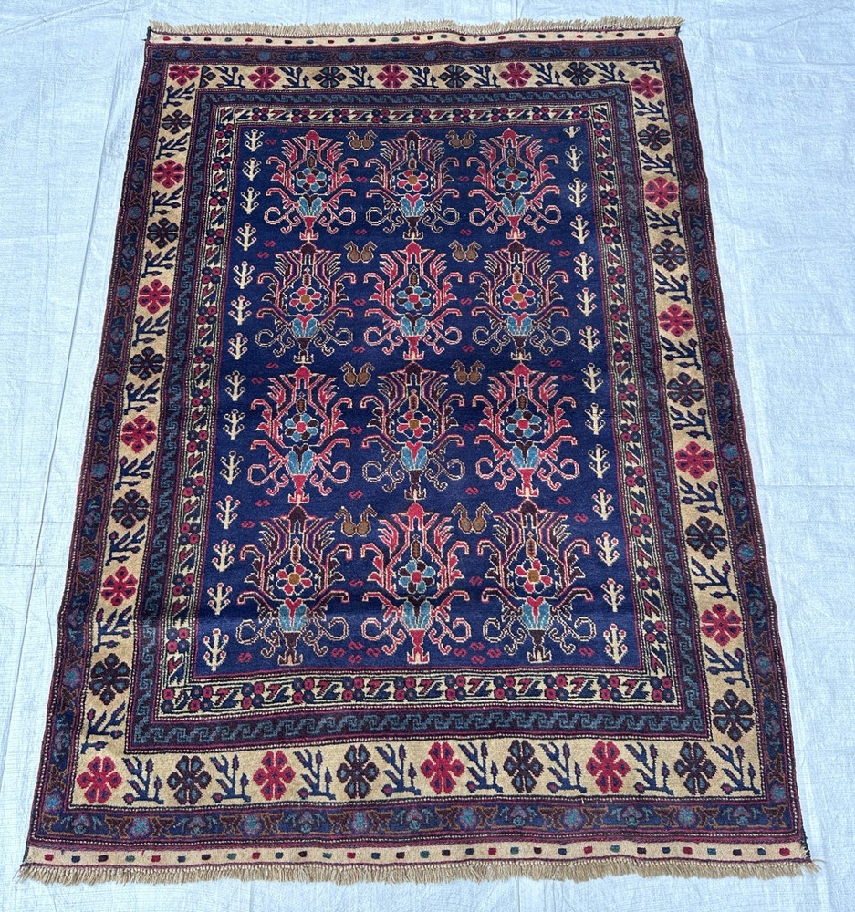 137 X 182 cm Vintage Taimani Natural Vegetable Dye Tribal Nomad Maldari Carpet