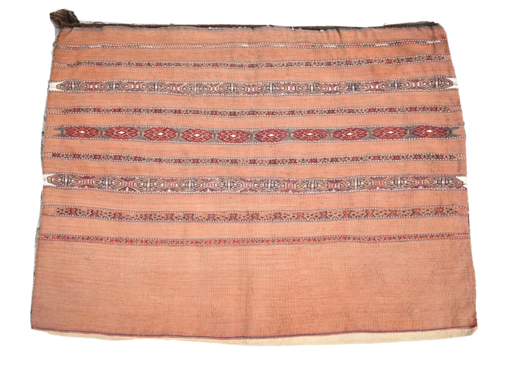 Stunning! Antique Rare Turkoman Yomud Camel Chuval Collector's Item Mafrash Rug