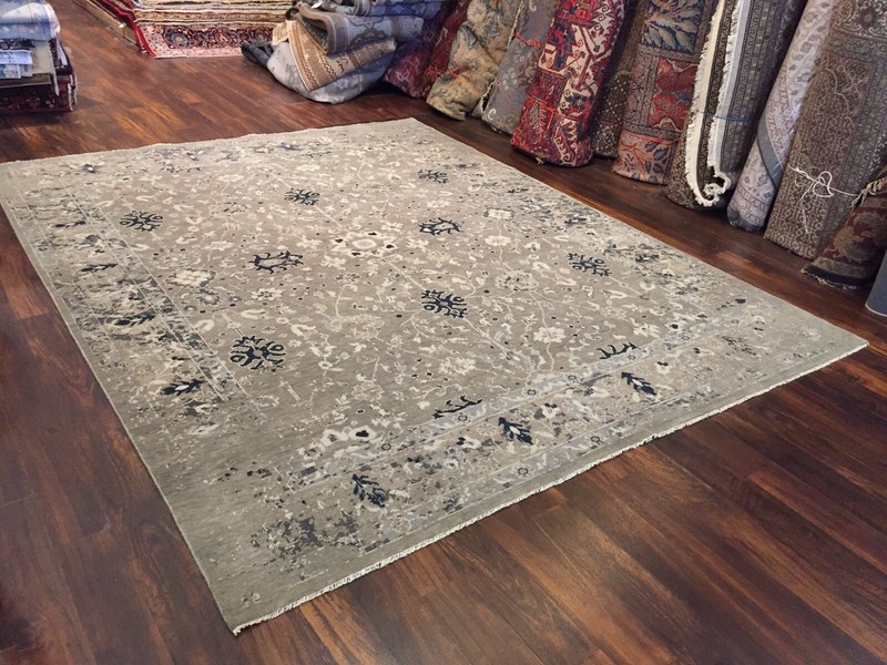 Genuine Hand Knotted L.Brown Oushak Heriz Geometric Area Rug Carpet 8’1”x10’,#59 gallery