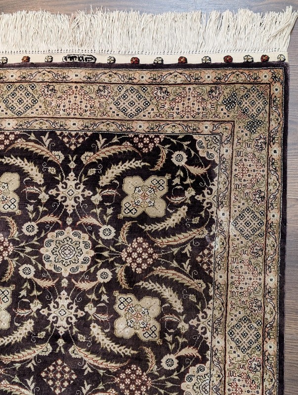 Small Silk Hereke Rug 2x3, Plum, Fine 500 KPSI gallery