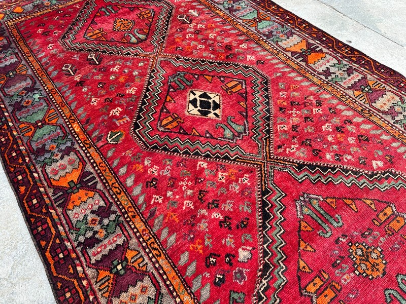 Semi Antique Caucasian Tribal Rug 5x9 Star Kazak Style Wool Living Room Runner gallery