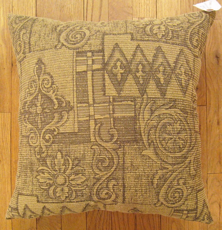Vintage Floro-Geometric Fabric Pillow; Size 1'8” x 1'6” with FREE SHIPPING! gallery