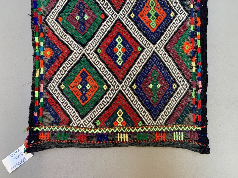 Vintage Turkish Mini Kilim 88x55 cm Wool Small Kelim Runner, shabby Chic gallery