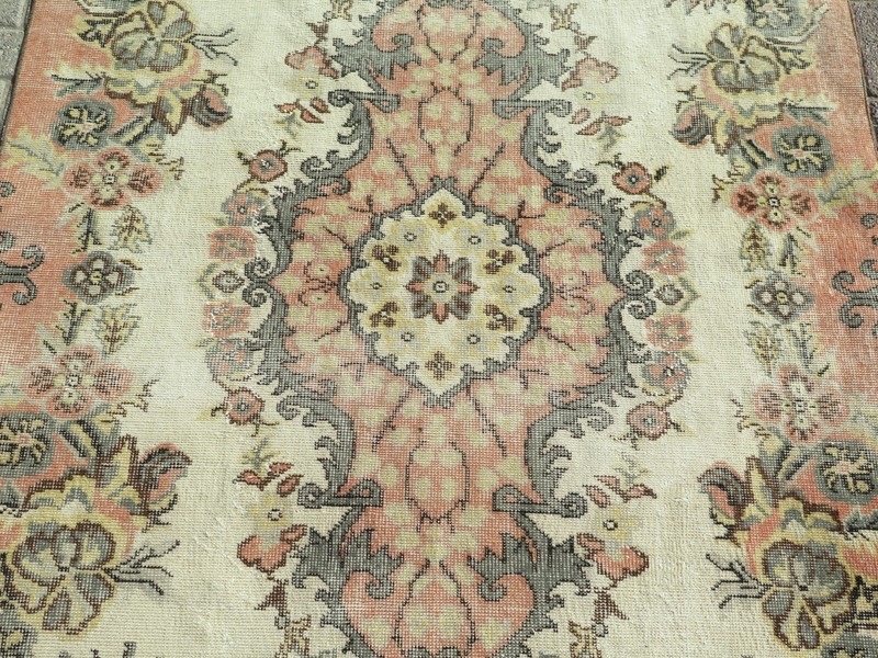 Vintage Rug, Anatolia Carpet, Distressed Rug, Floor Carpet Handmade Rug 55"x116" gallery