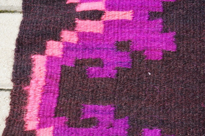 Vintage Romanian traditional rug with floral pattern, old folk wool rug gallery