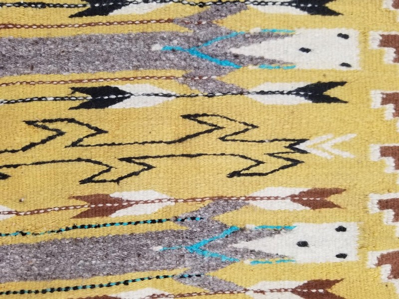 Vintage Handmade Native American Navajo Yei Wool Multicolor Rug 130 x 79 cm gallery