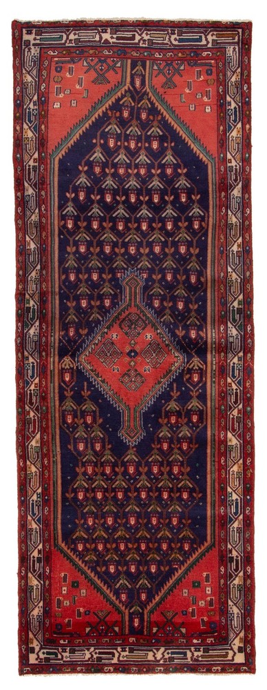 Vintage Hand-knotted Runner Rug 3'7" x 9'8" Traditional Oriental Wool Carpet
