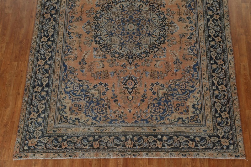 Vintage Muted Floral Traditional 8x11 Area Rug Wool Hand-knotted Low Pile Carpet gallery