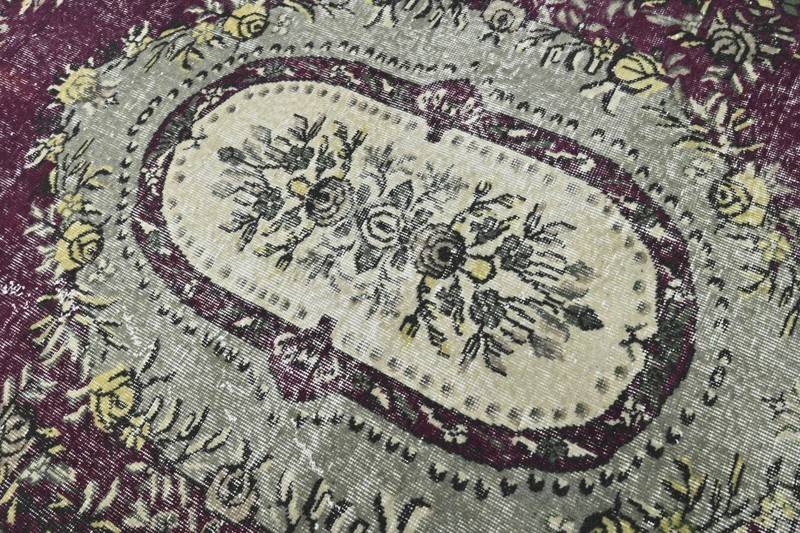 Oushak 7x10,Turkish Rug,vintage,anatolian,PURPLE,kilim,Bohemian,handmade,wool gallery
