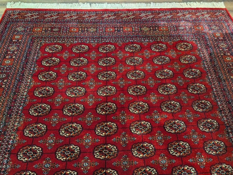 Karastan Turkoman Red Bokhara Rug #722, Wool Karastan Carpet 8.8 x 10.6, Red gallery