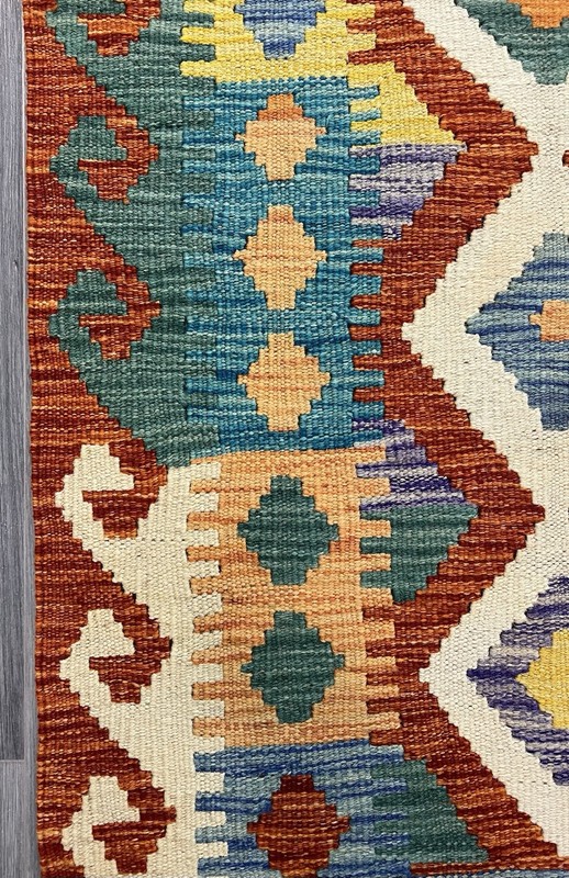 Handmade Kilim Runner wool natural colours Afghan Traditional 201cmx74cm gallery