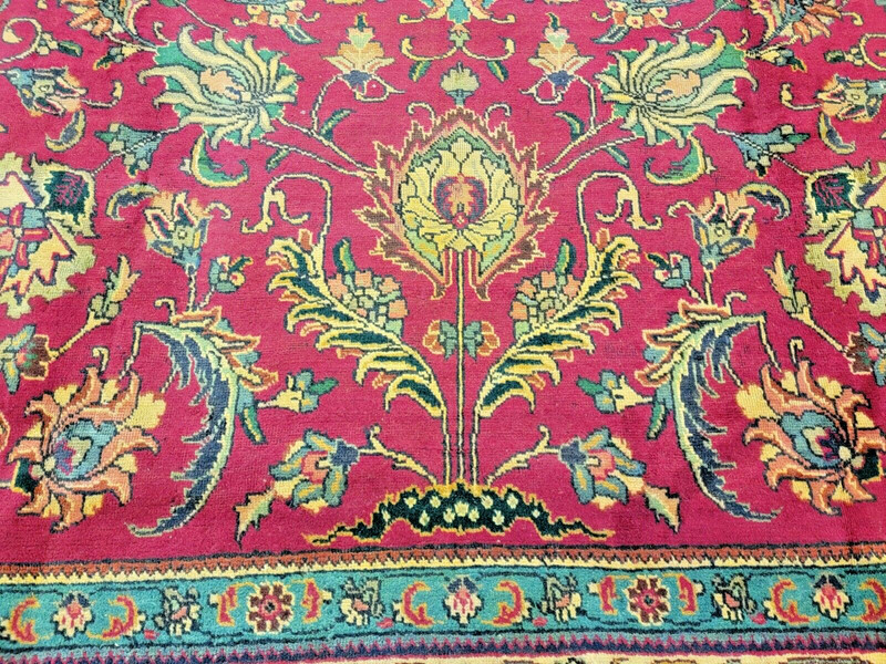 Antique Oriental Hand-Knotted Wool Area Rug Red/Beige 9'10" x 11'7" gallery