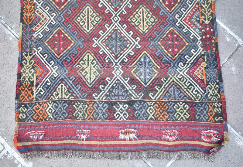 Vintage Turkish Rug 31'' x 52'' Anatolian Cicim Rug Organic Wool Embroidered Rug gallery