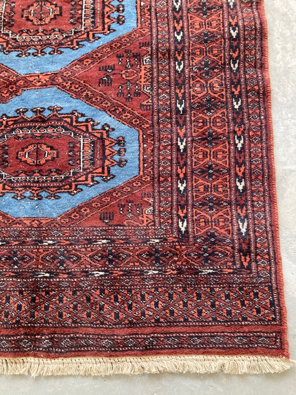 Vintage Traditional Hand-knotted Geometric Oriental Wool Rug Carpet 150x95 cm gallery