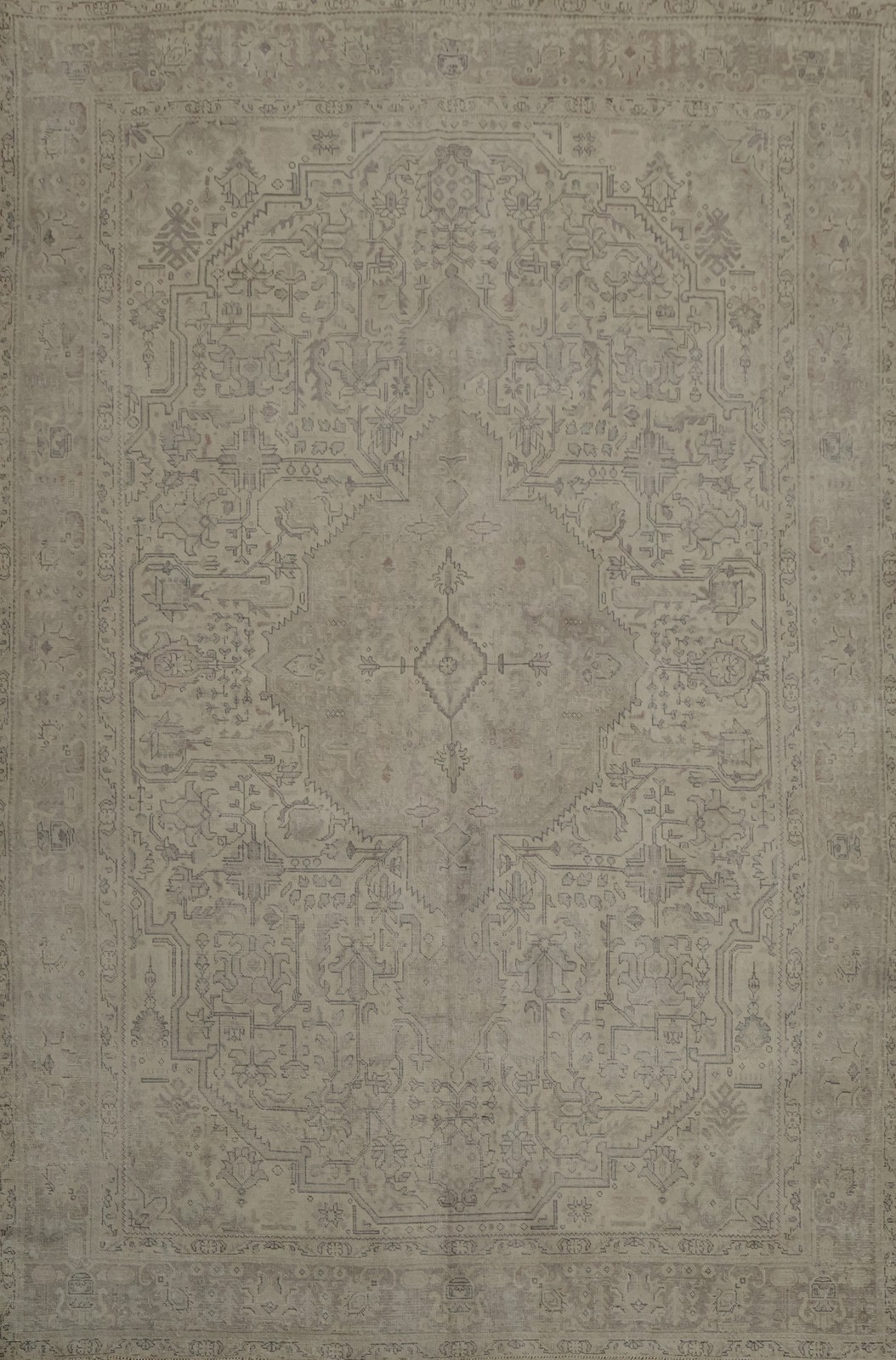 Distressed Muted Handmade Area Rug 10x13 with Vintage Geometric Motifs Carpet gallery