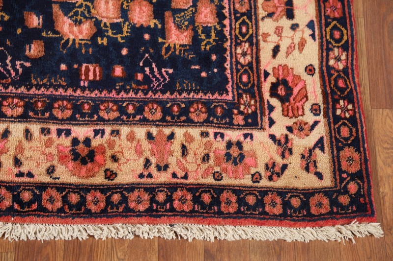 Vintage Navy Blue/ Ivory Traditional Handmade Sirjan Floral Rug Area Carpet 5x6 gallery