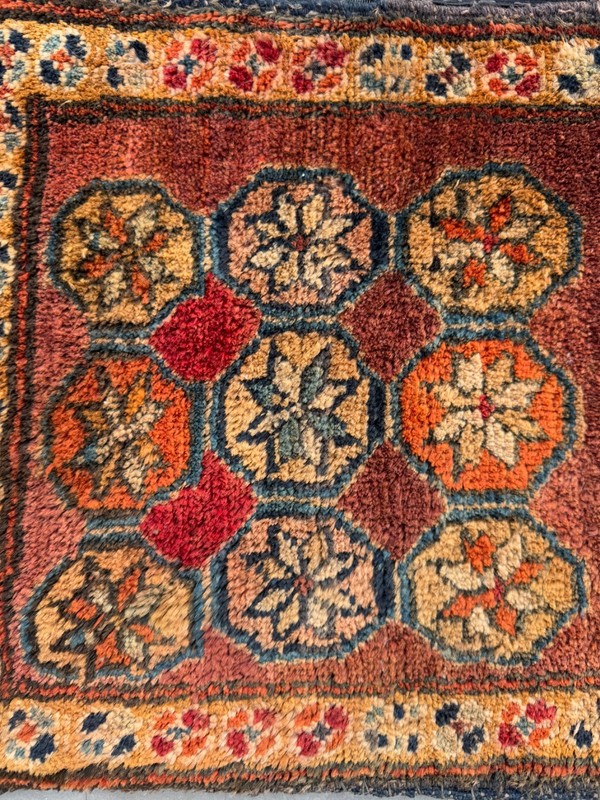 Vintage Gorgeous Hand Knotted Oriental Tribal Wool Bag Rug 38x38 Cm gallery