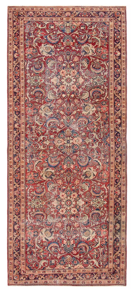 Vintage Hand-Knotted Carpet 5'5" x 13'1" Traditional Oriental Wool Area Rug