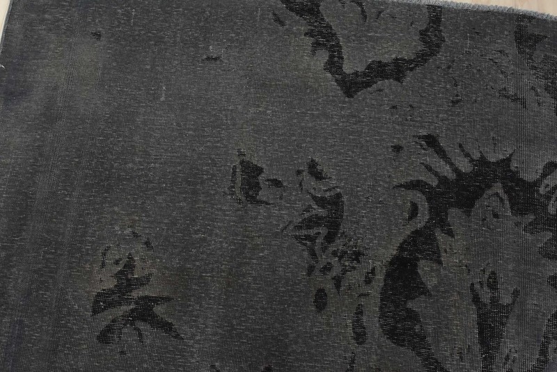 Vintage Overdyed 9’8” x 11’7” Grey Distressed Wool Hand-Knotted Oriental Rug gallery