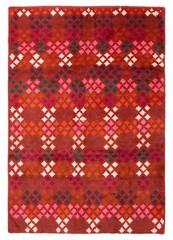 Vintage Dark Red Traditional 5’9″ x 8’5″ Hand-Knotted Oriental Wool Area Rug
