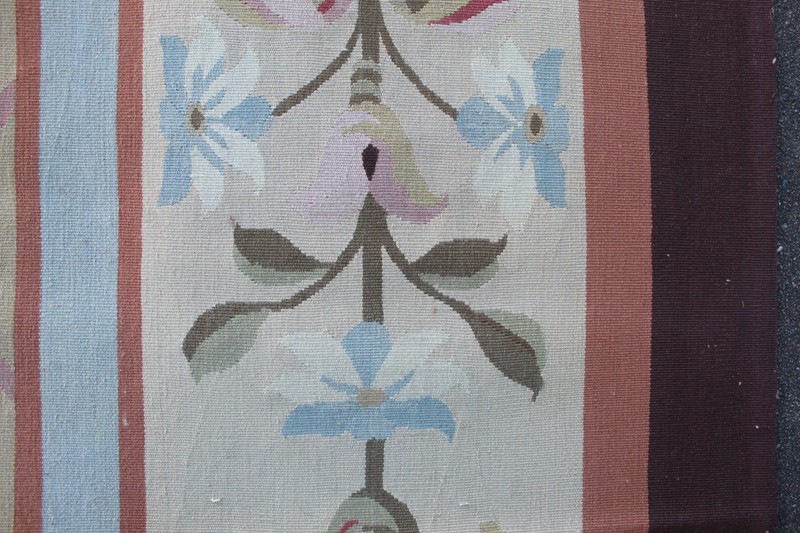 Old Hand Made French Design Wool Beige brown Green Original Aubusson 375X268cm gallery