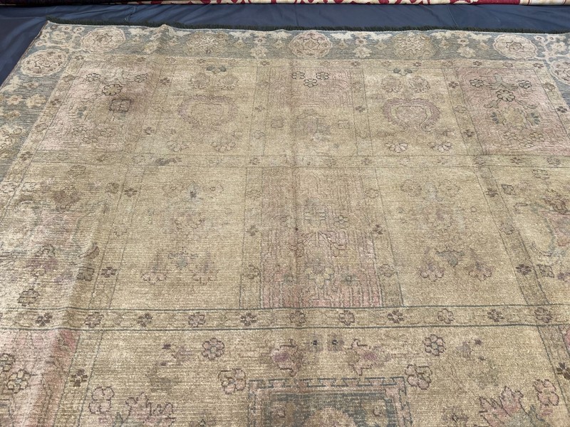 7x10 Vintage Turkish Hand-Knotted Rare Rug, Low Pile, Geometric Caucasian Rug gallery
