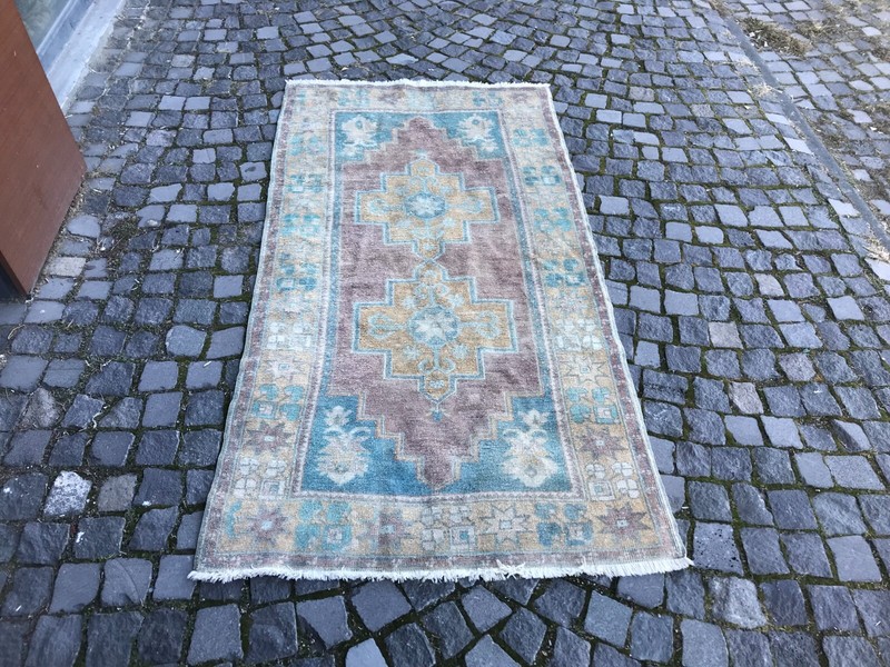 Bohemian Area Rug Handmade Wool Rug Turkish Vintage Traditional Rug Home Decor gallery