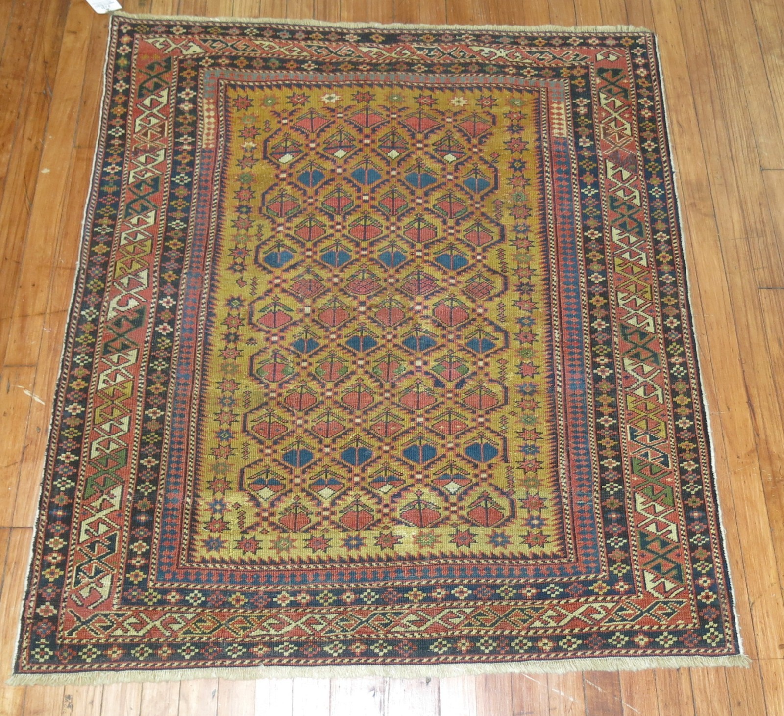 Antique Caucasian Shirvan Kazak Kuba Rug Size 3'9''x4'3'' gallery