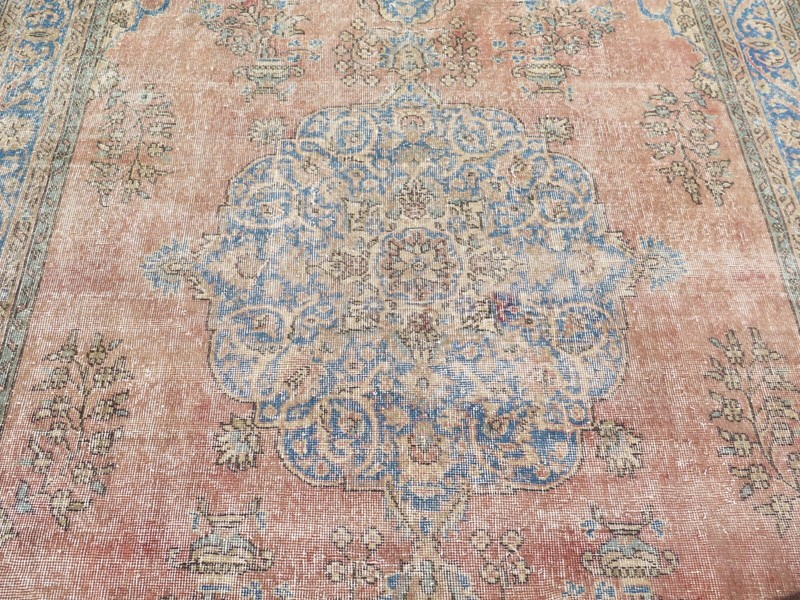 Oushak Carpet, Area Wool Rugs, Vintage Handmade Large Floor Carpet Rug 83"x132" gallery