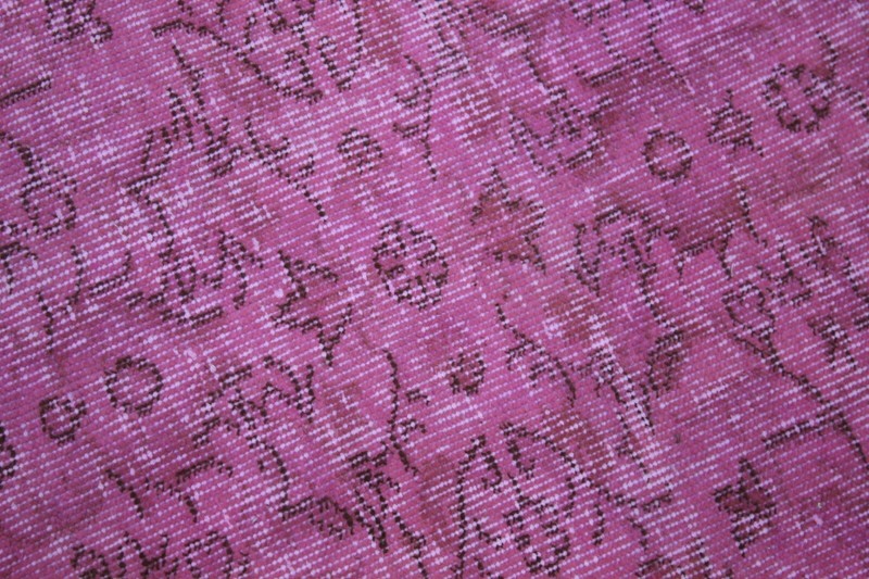 Sparta Pink Wool Runner Rug Anatolian Ethnic Handwoven Overdyed Carpet 2x10 ft gallery
