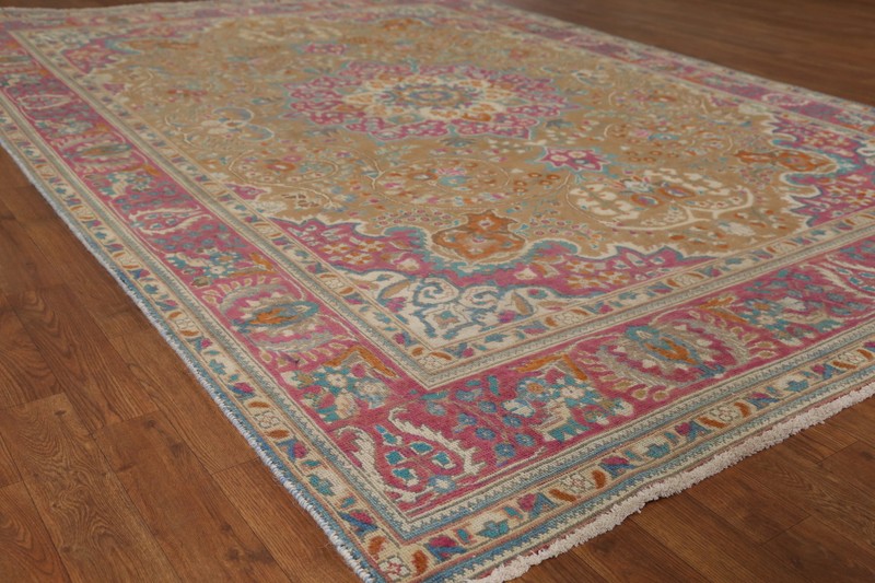 Over-Dyed Wool Floral Living Room Area Rug Vintage Traditional Carpet 7x10 gallery