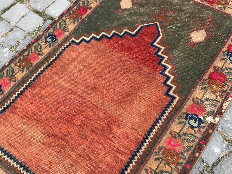 Turkish Antique rug Bohemian Area rug Oushak rug Vintage Rug Handmade Wool rug gallery