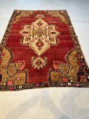 Oriental Hand-Knotted Wool Gallery Size Turkish Oushak Red/Ivory/Gold 6’10” x 10